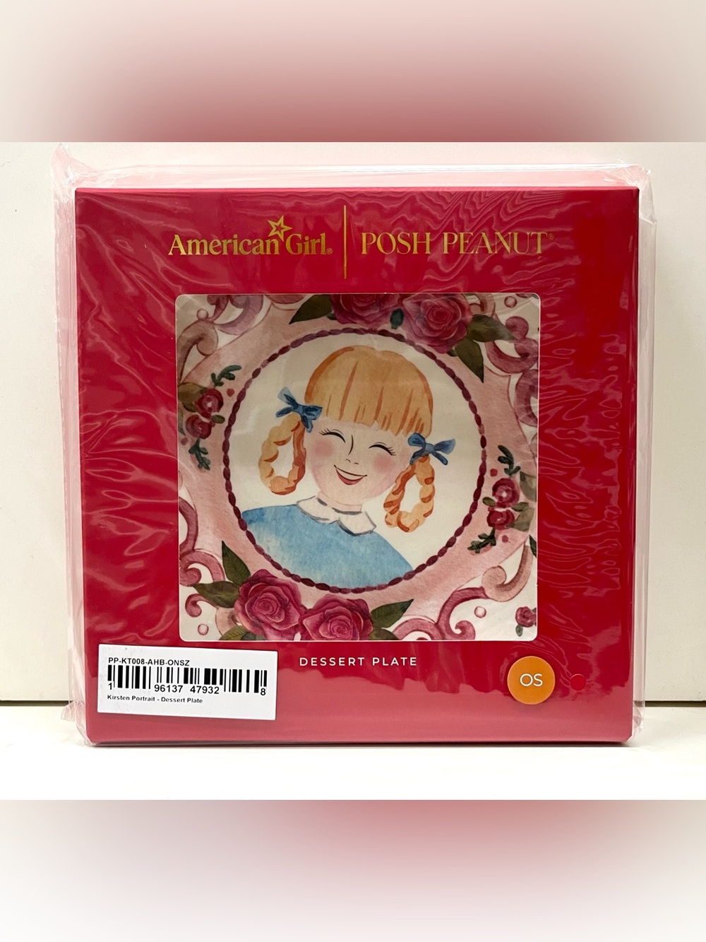 NIB Special Edition Collectible Posh Peanut American Girl Kirsten dessert plate